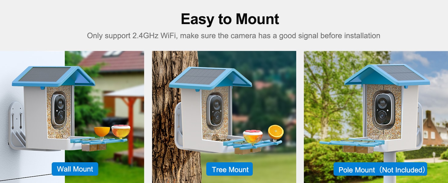 G02 best bird feeder with camera - esay to mount
