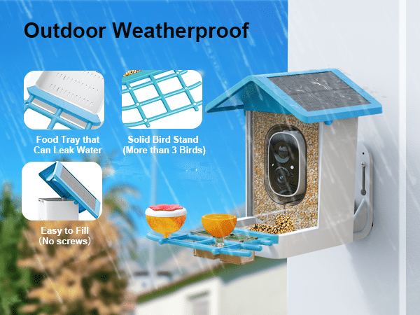 G02 best bird feeder with camera - outdoor weatherproof
