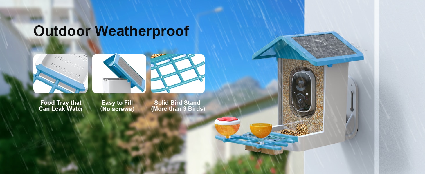 best bird feeder with camera - outdoor weatherproof